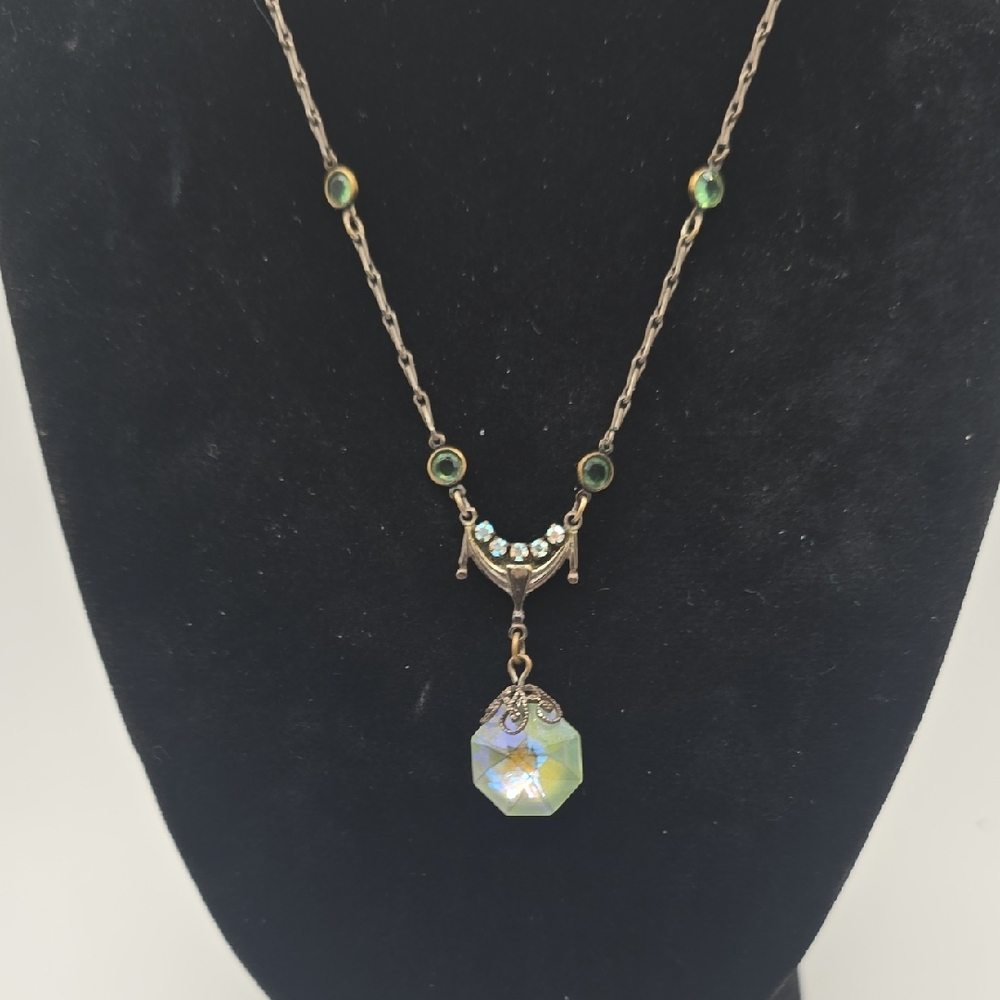 Clara Beau Gold and Green Crystal Necklace